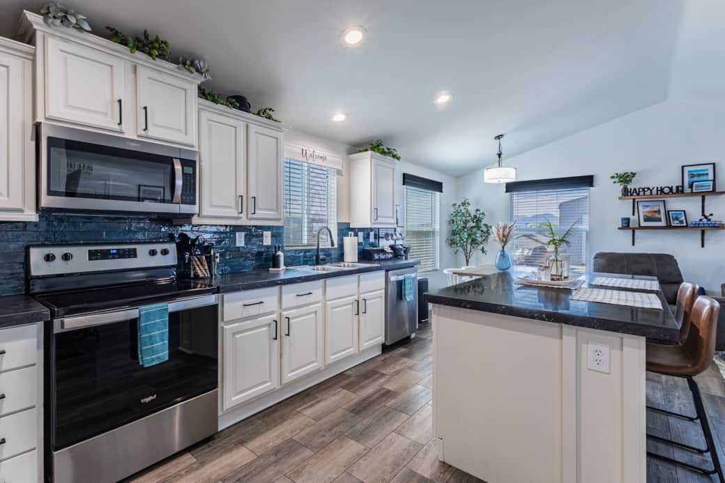 Spacious kitchen—cook with ease while staying connected to family fun