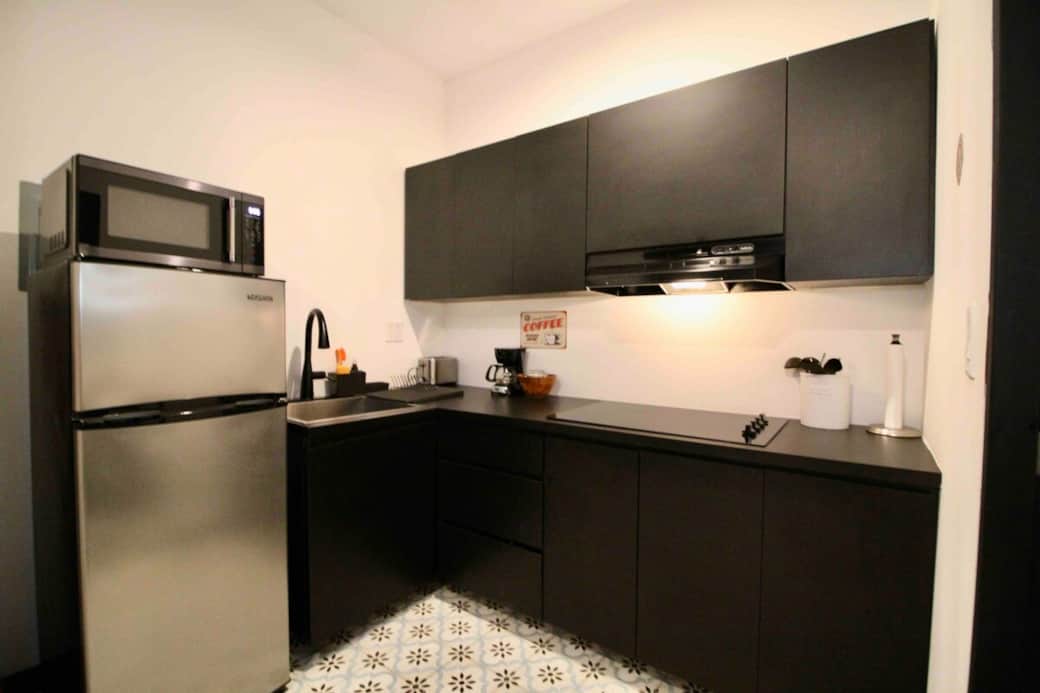 We provide an ice tray, a medium-sized microwave, and all the cleaning essentials you need during your stay. We provide an ice tray, a medium-sized microwave, and all the cleaning essentials you need during your stay.