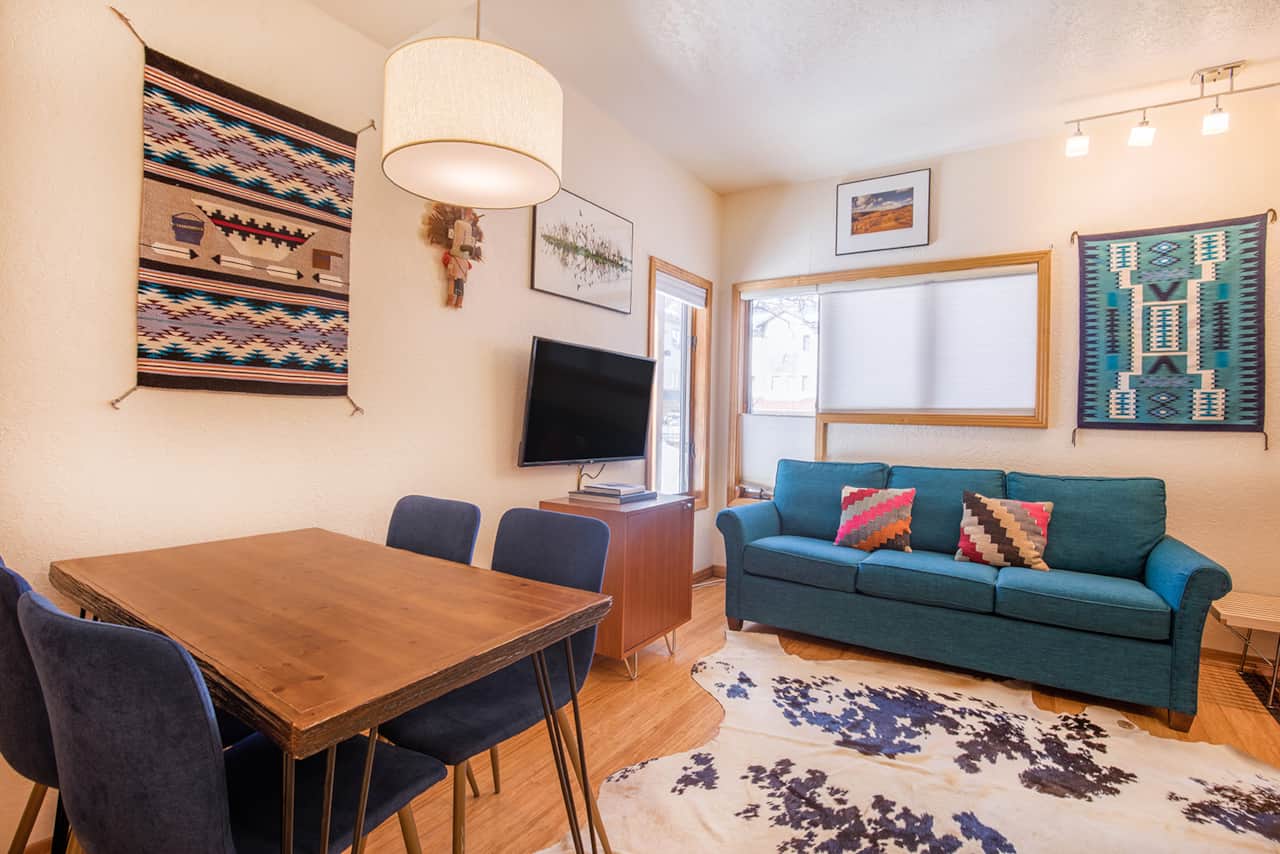 Dining area and sleeper couch