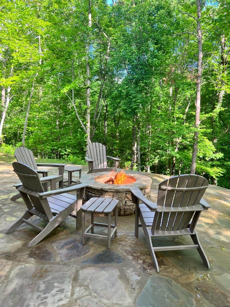Flagstone Patio with Gas Firepit