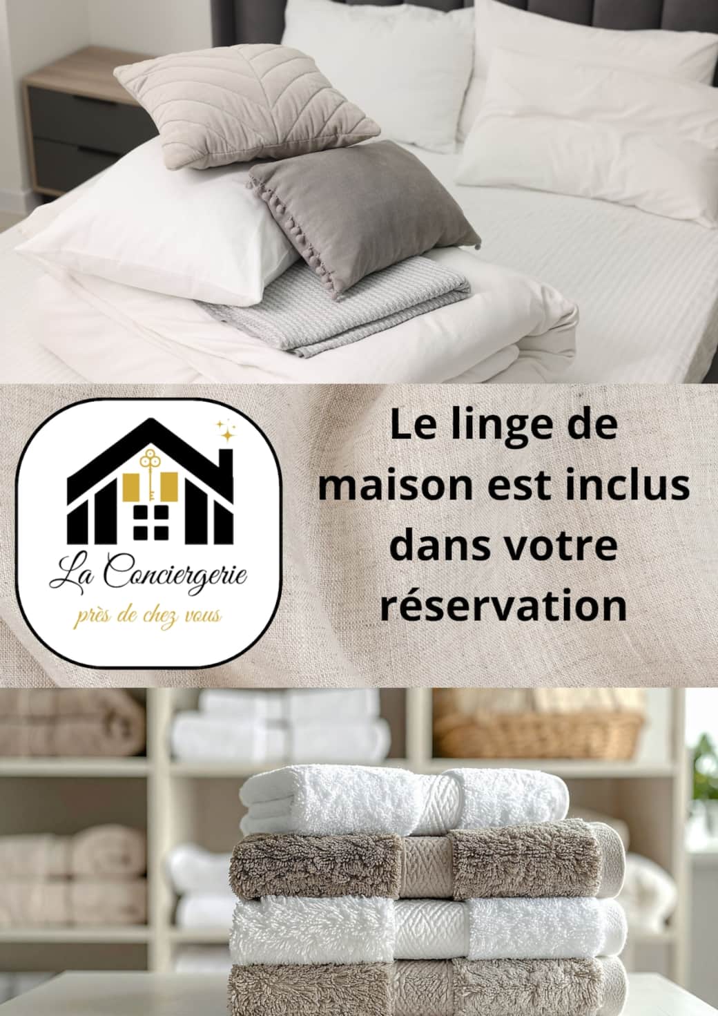 Nous prenons soin de votre confort : le linge de lit et les serviettes de bain sont mis à votre disposition pendant votre séjour.