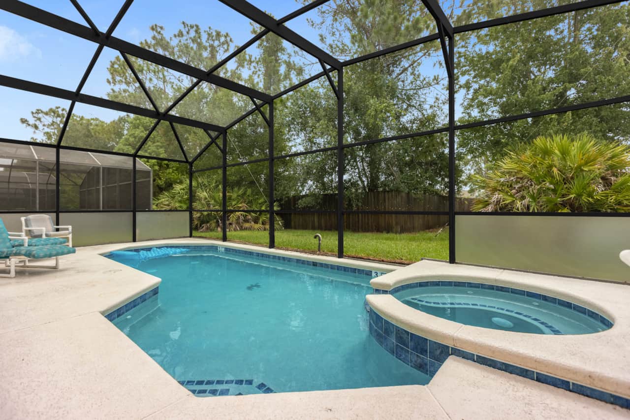 Secluded pool and deck space