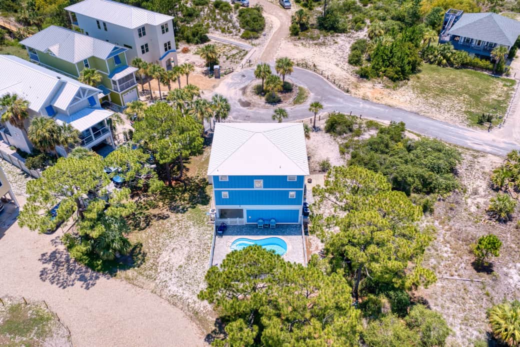 Rear Aerial view of Ooh-Rah Beach