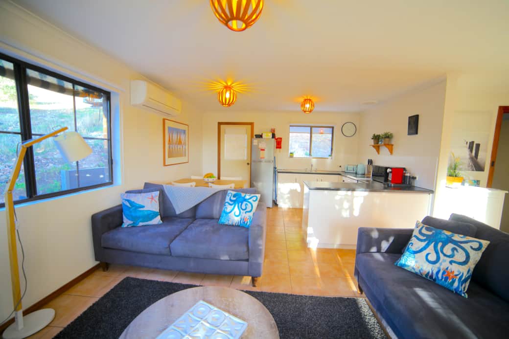 Open plan kitchen and lounge area