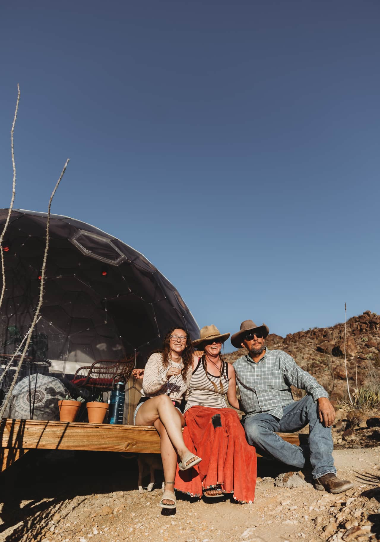 Space Pod 004 geodesic dome at night – Big Bend stargazing, Terlingua TX