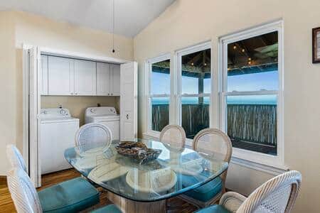 Indoor or outdoor dining

Small washer/dryer