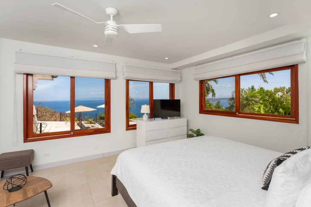 1st Floor Master King Bedroom - Ocean, Pool and Garden views - ensuite.