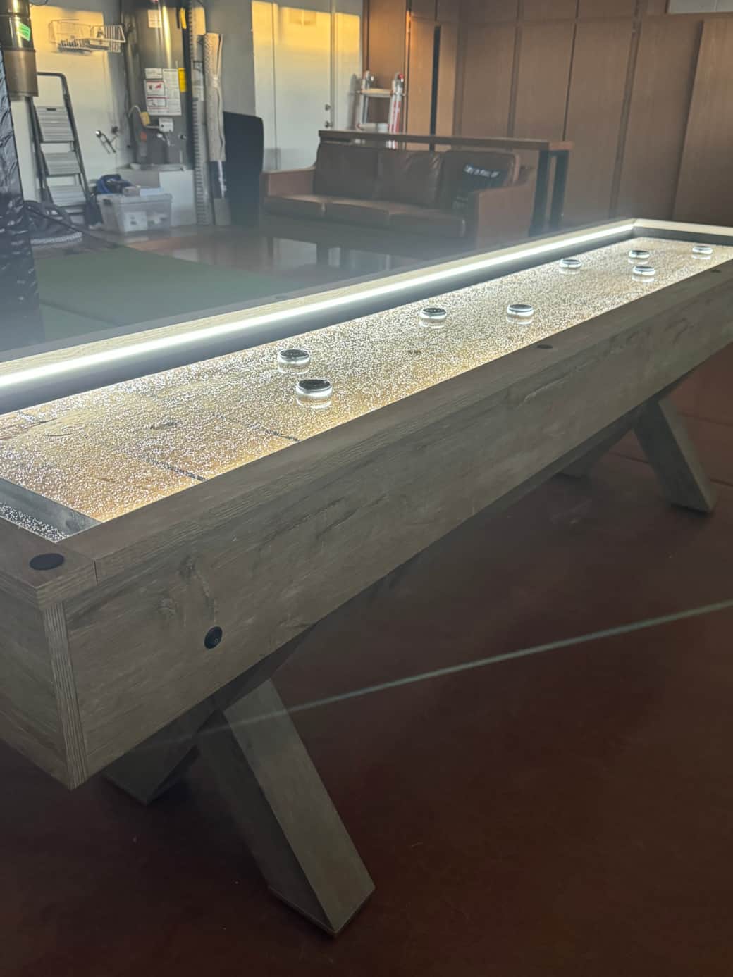 Lighted shuffleboard table 