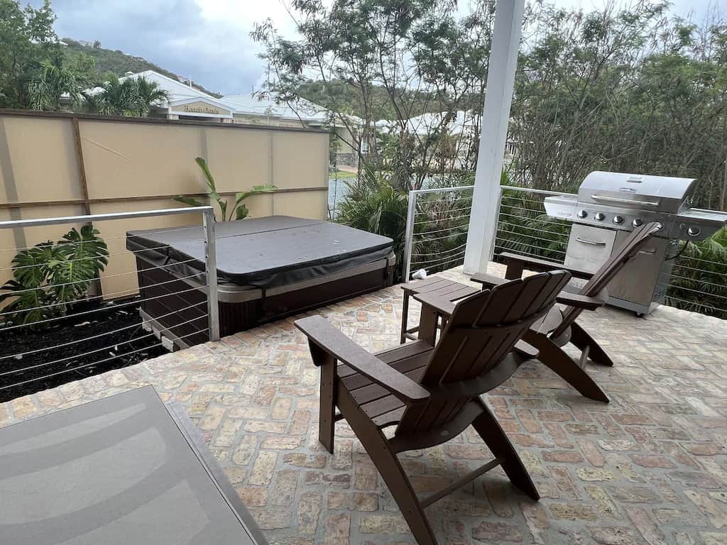 Main Patio with Hot tub and grill