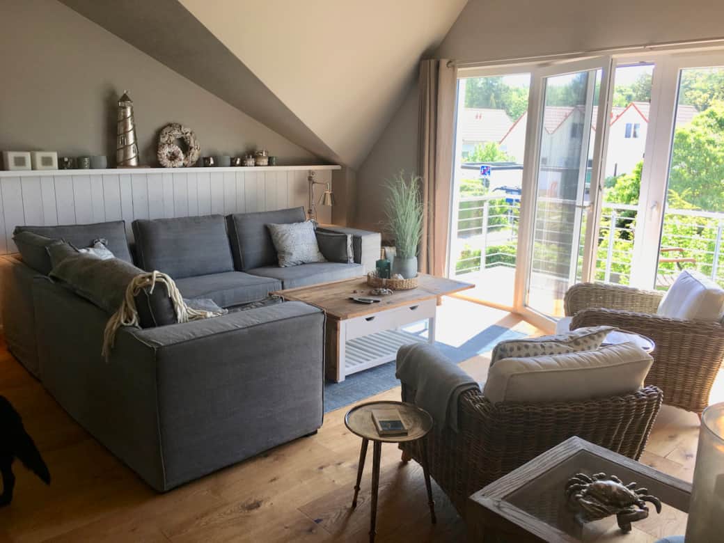 Wohnbereich Loungebereich Zugang Südbalkon Seesucht Hohwacht