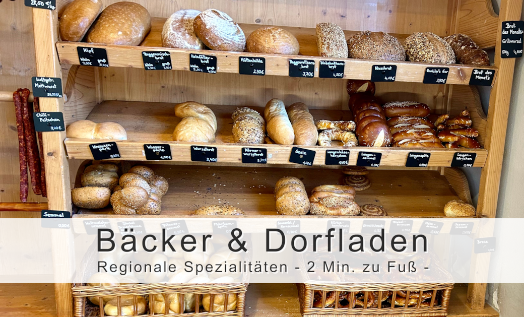 Keine 2 min zu Fuß und DU bekommst alles für ein leckeres Frühstück - Brötchen, Käse und viele mehr!