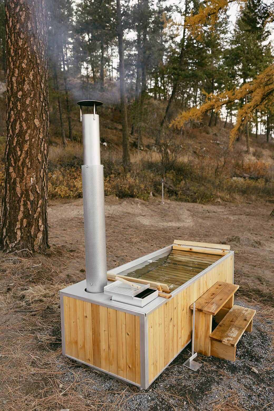 Wood fired hot tub