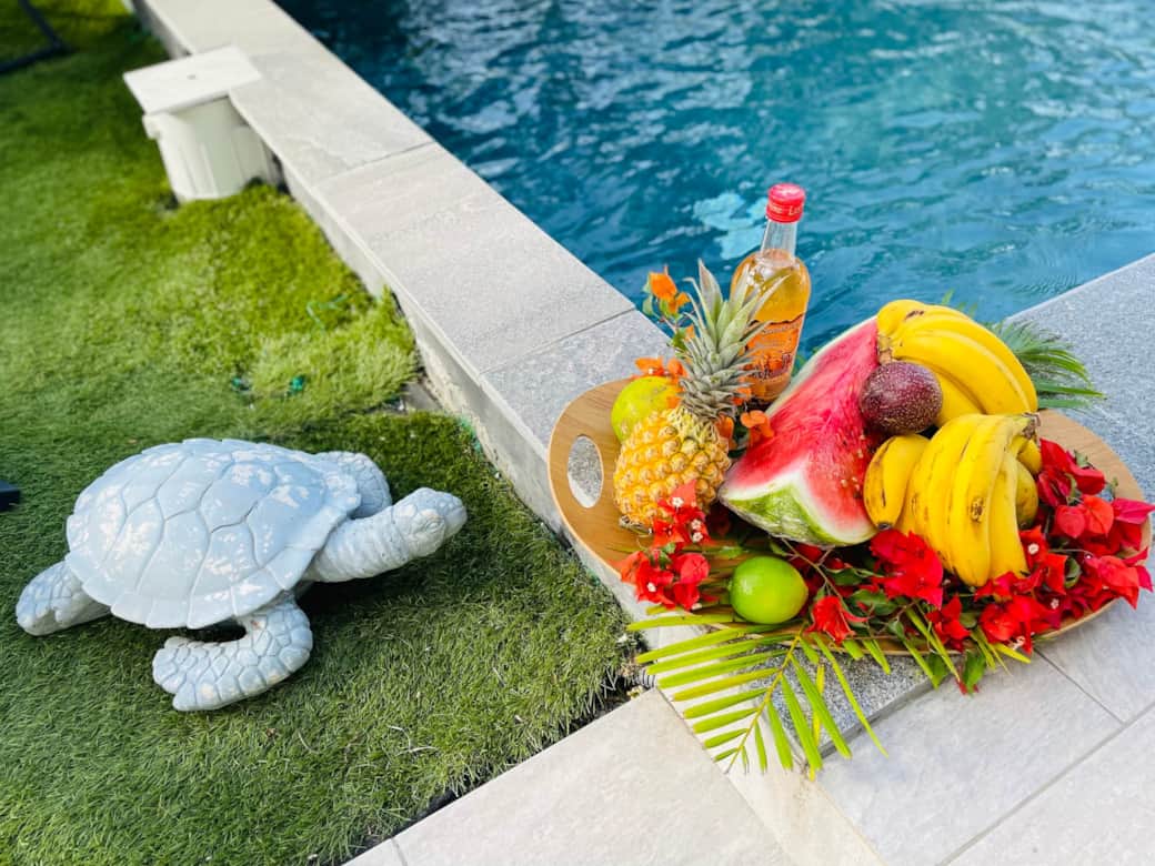 Panier de fruits+punch passion acceuil