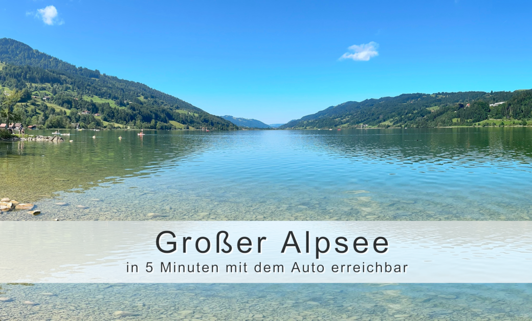 Nach einer Wanderung oder Radtour ein Sprung in den erfrischenden Alpsee.
