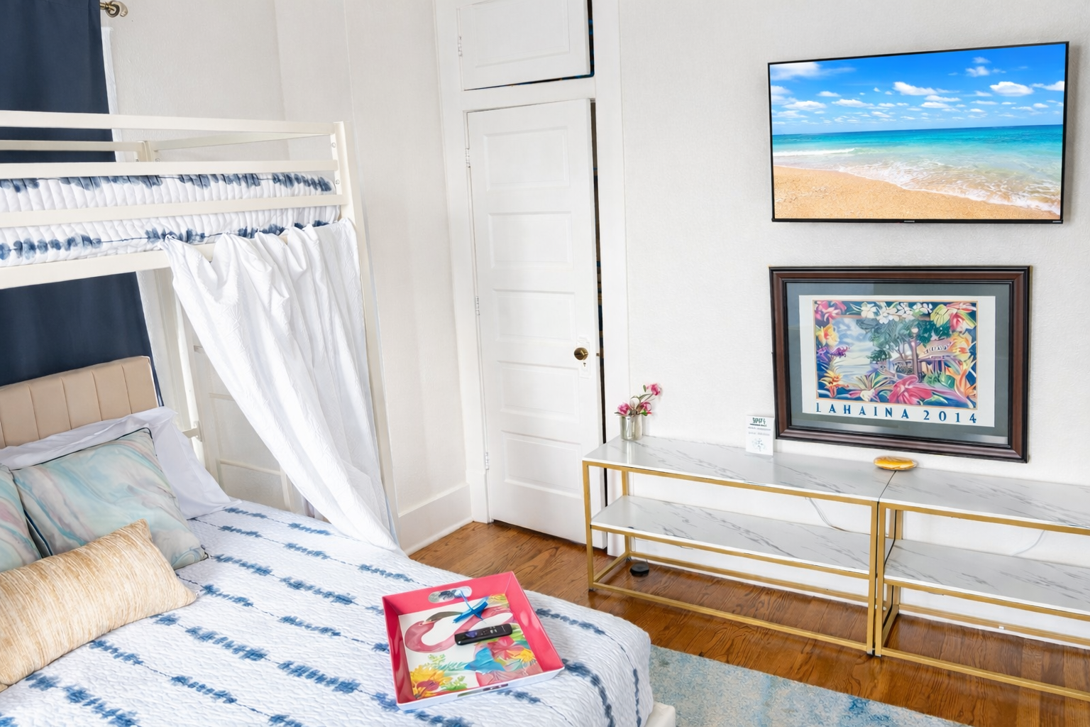 Balcony access from the group bedroom with natural light at White Magnolia Galveston
