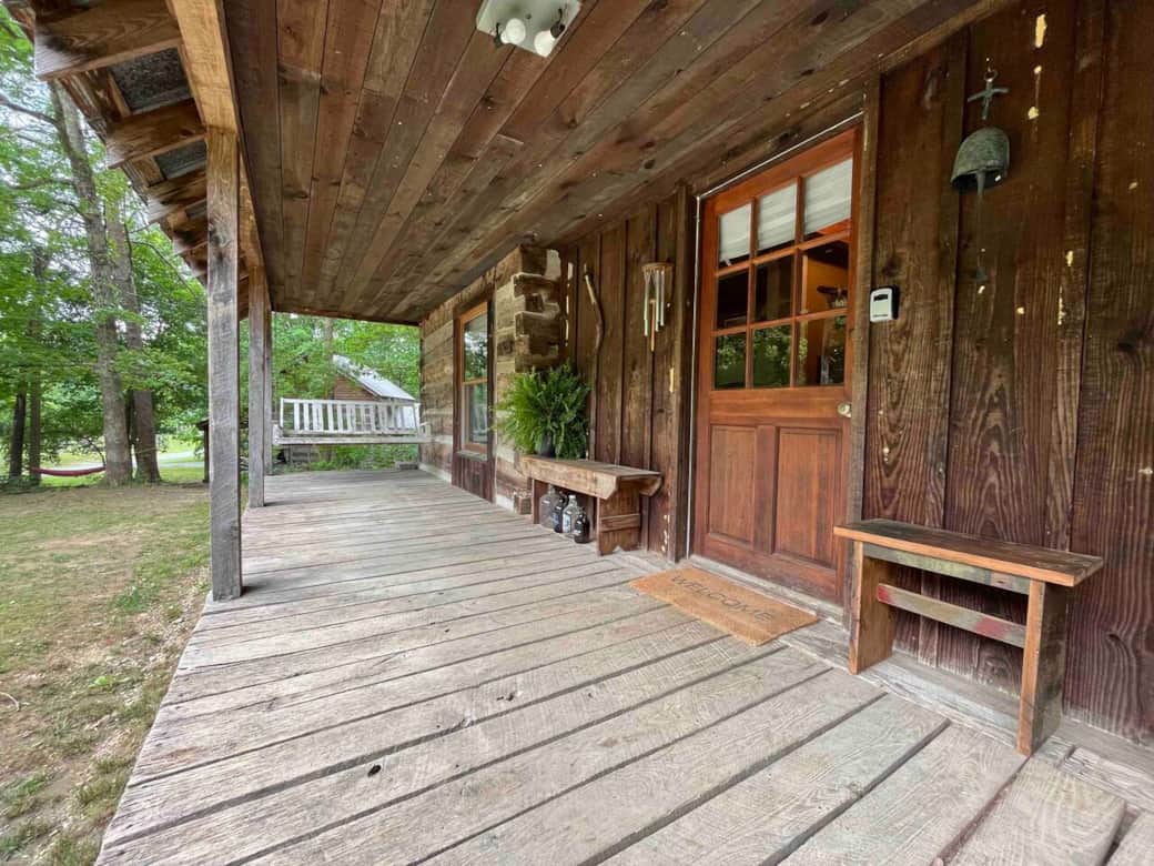 Front porch with swing.