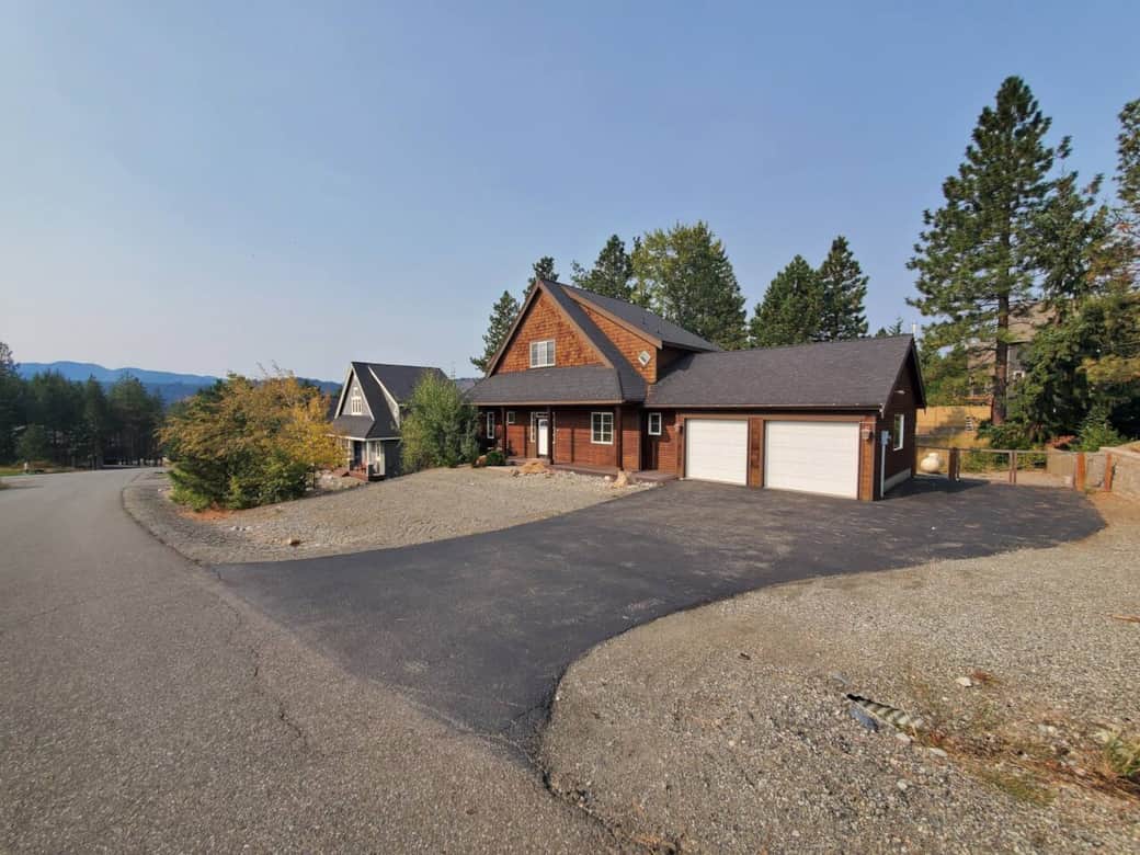 A home within the mountains.  Mountain views surround.