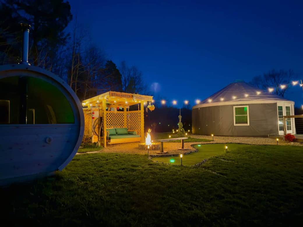 Enjoy a game of mini-golf while your special person prepares smores over the fire. 