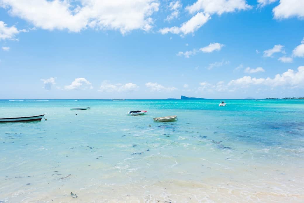 Pointe aux Canonniers beach which is a more intimate one than Mon Choisy, ideal to sun bath, relax o