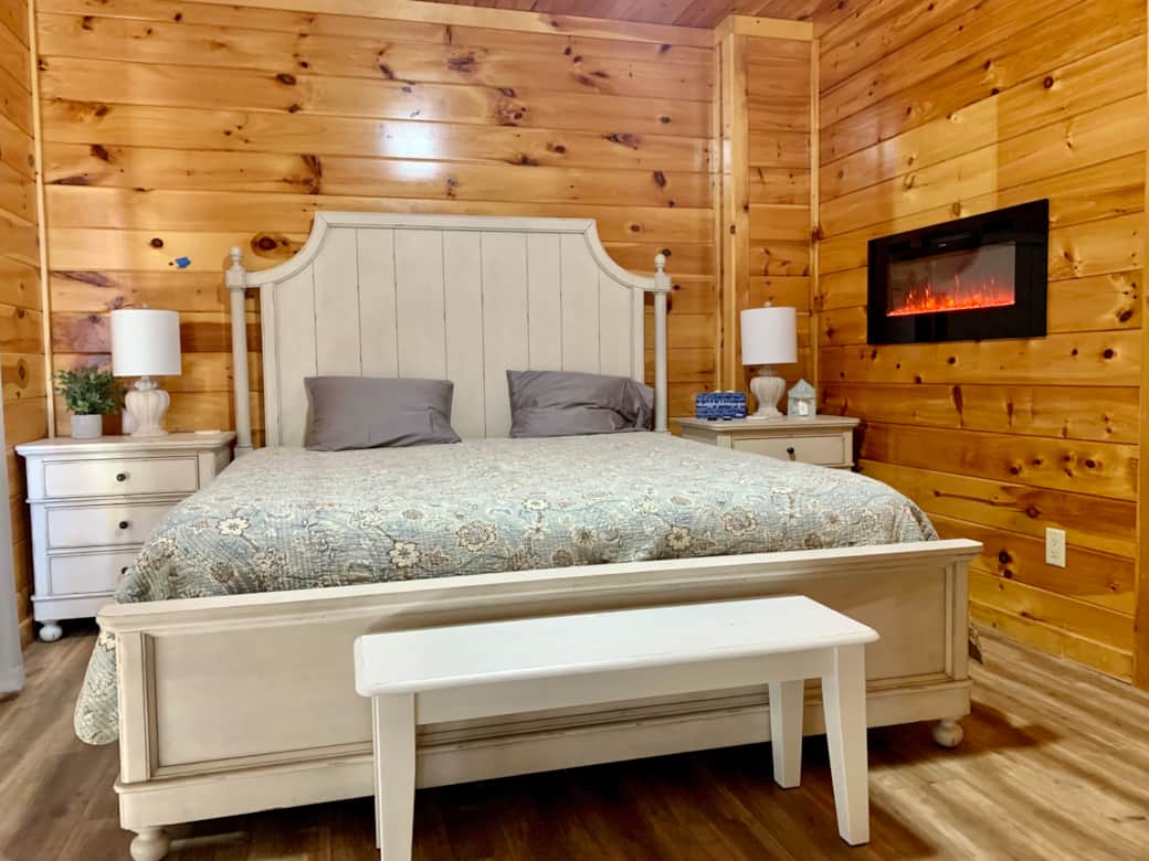 Master Bedroom w/built in wall electric fireplace