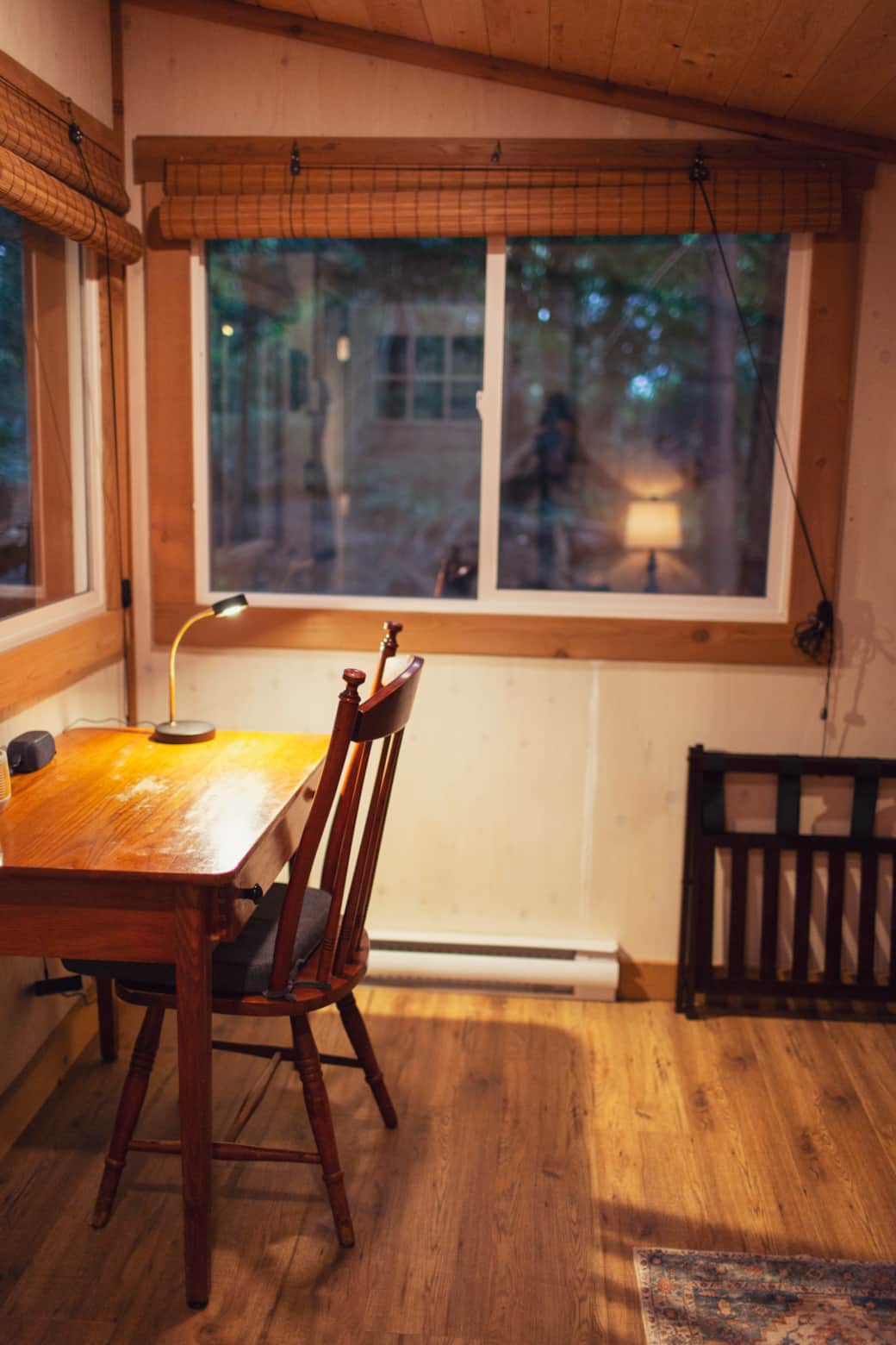 Work Desk Bathed in Forest Light