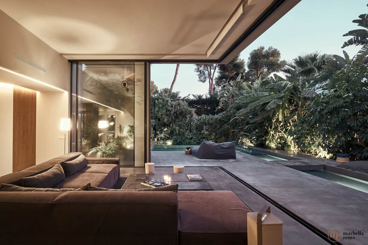 Outdoor lounge area.
