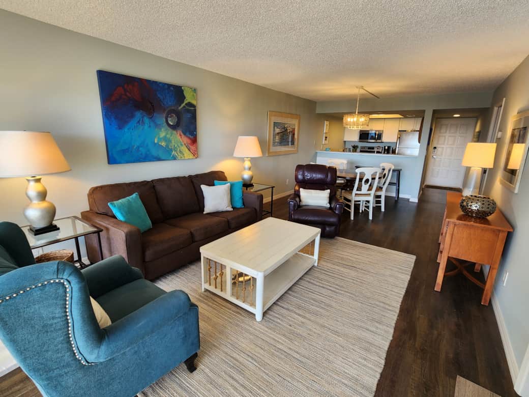 Open concept living and dining