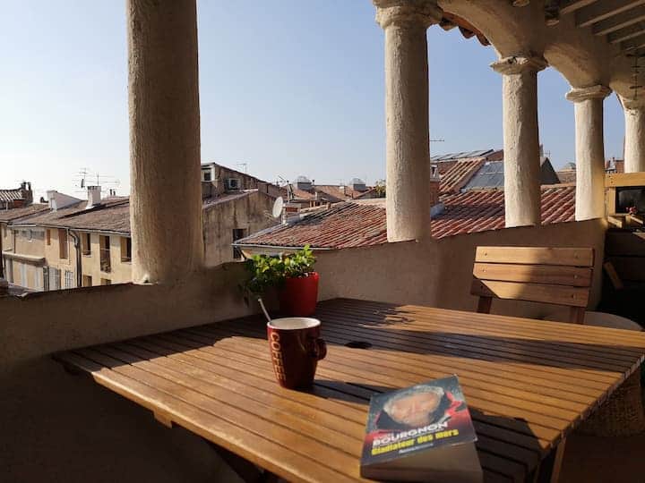Terrace, view, street, day