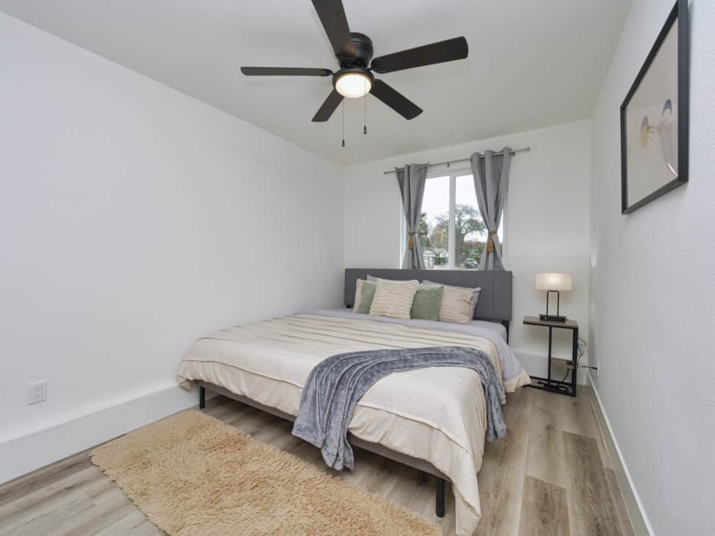 Enjoy a restful night's sleep on this king-size bed