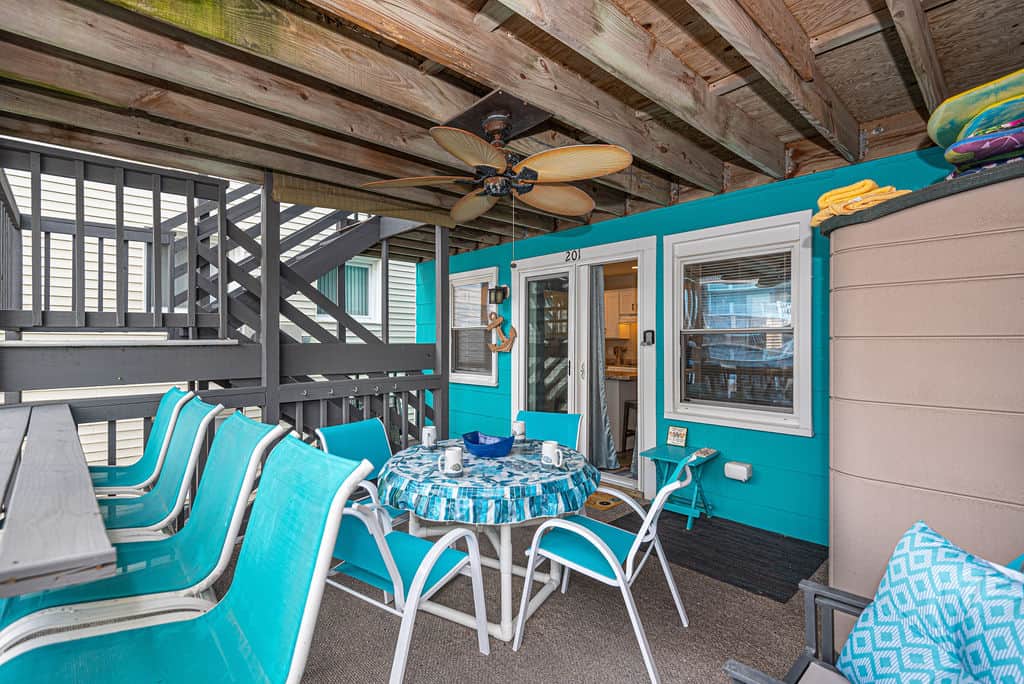 Lanai seating, for coffee, games, happy hour