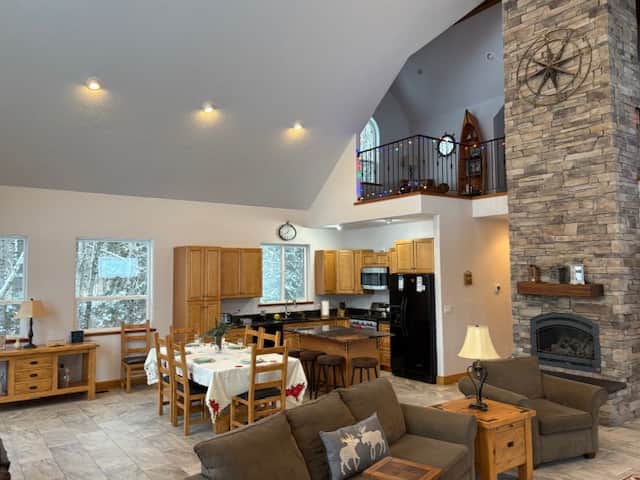 Dining Kitchen Fireplace