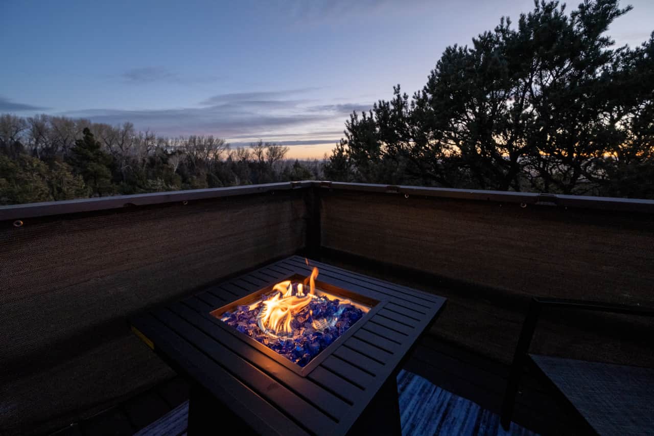 Deck with Firetable for Stargazing and Enjoying Morning Tea