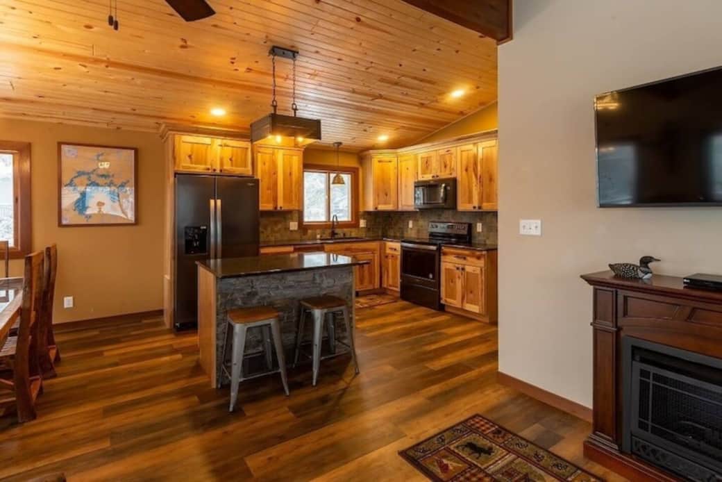 Kitchen and Fireplace Before picture - currently under renovation. Kitchen and Fireplace Before picture - currently under renovation.