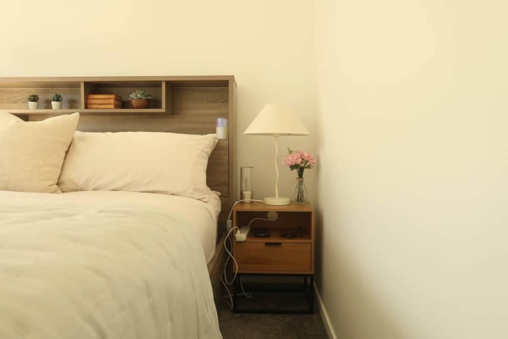 Bedside table charging station for your electronic devices. 