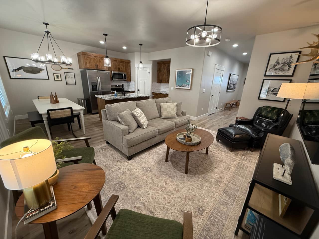 Open living room into Kitchen