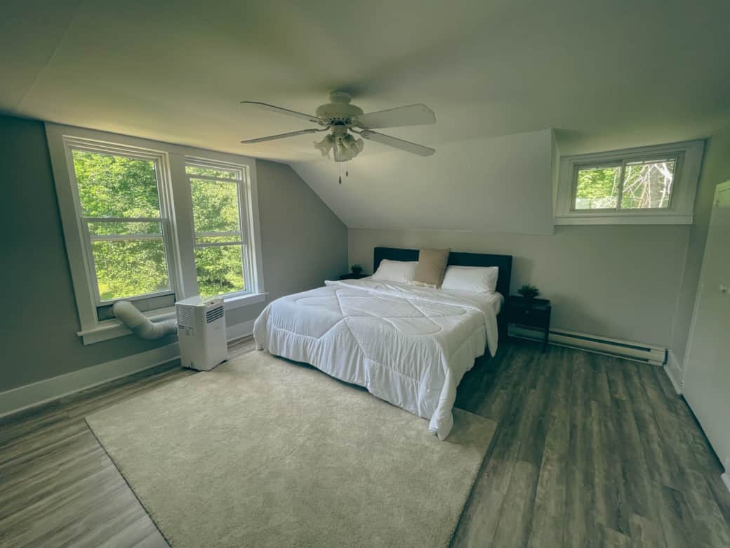 Master bedroom with A/C to keep you cool during heat waves