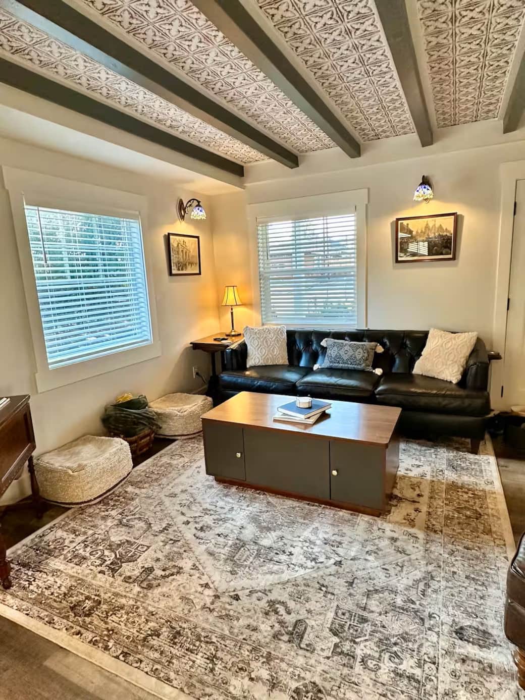 Sink into plush leather seating, perfect for cozy evenings together.