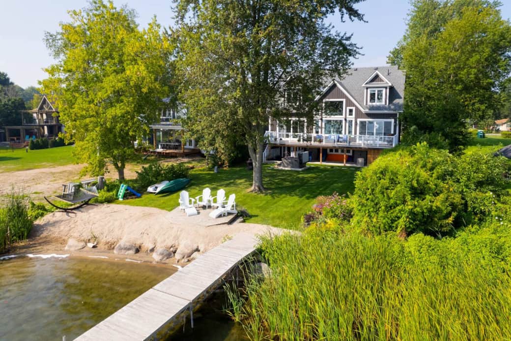 Private owned waterfront with dock just steps from the house