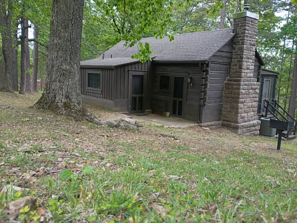 Rustic stone and wood cabin at Buffalo Point near Buffalo National River Arkansas Rustic stone and wood cabin at Buffalo Point near Buffalo National River Arkansas