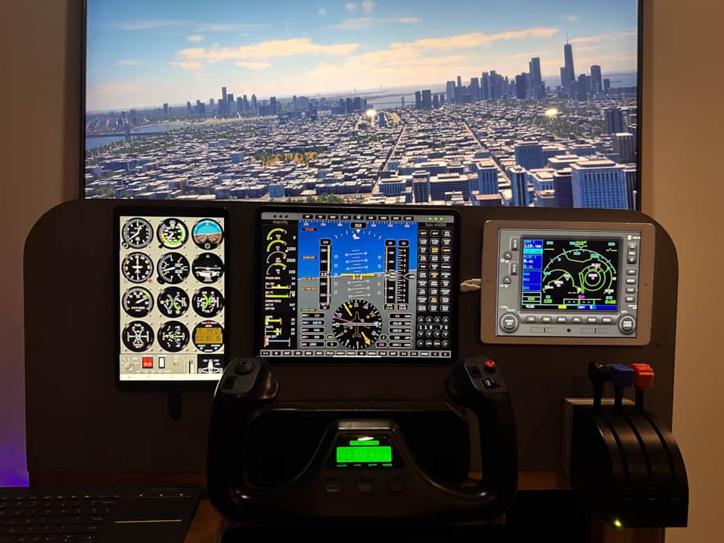 Our commercial flight sim in the downstairs living room