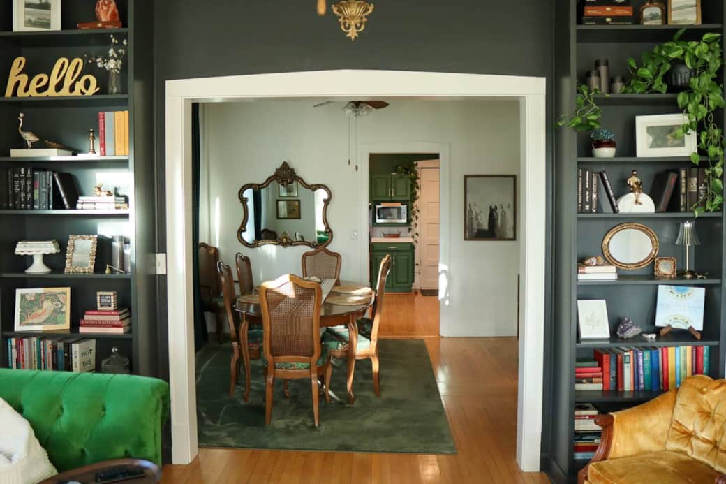 This inviting lounge connects to the dining area that moves into the kitchen, offering a smooth flow.