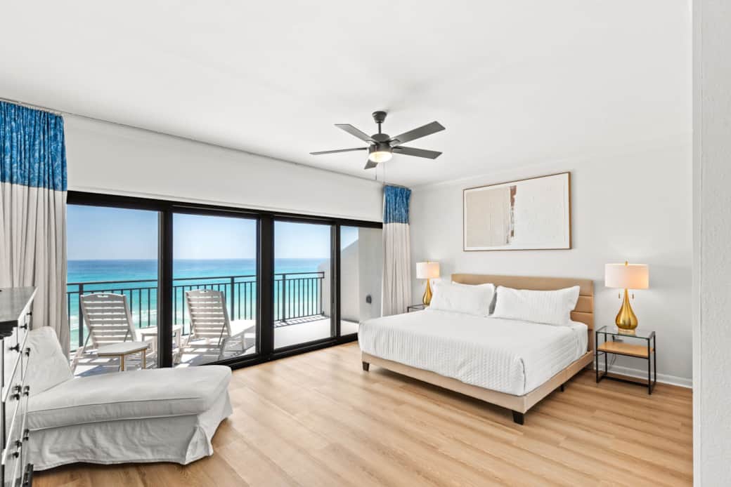 Gulf front master bedroom with balcony