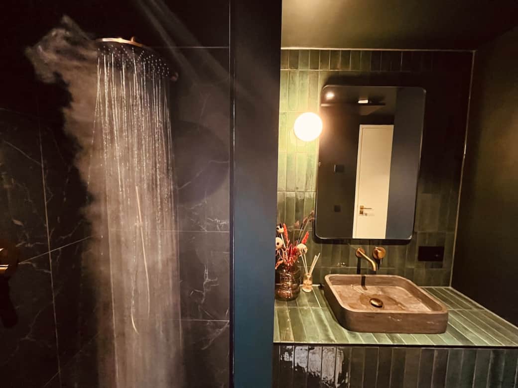 A proper shower after a day outside
