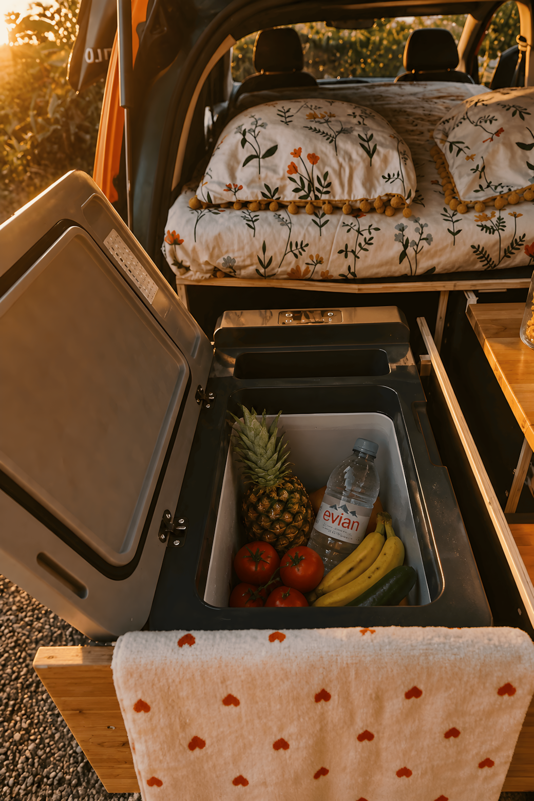 Frigo-congélateur intégré pour conserver vos aliments et boissons durant votre aventure