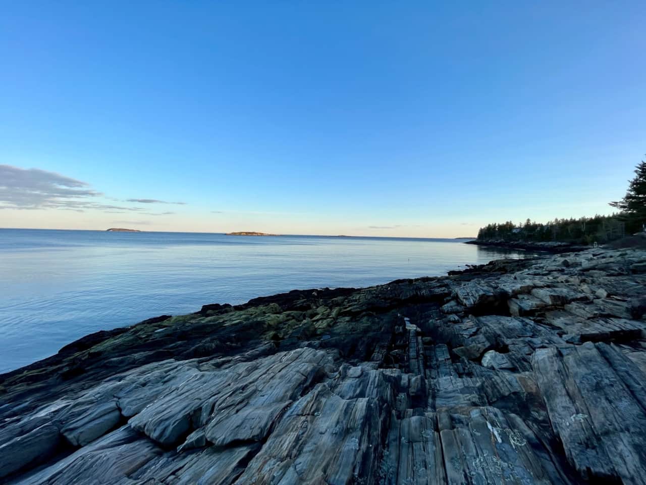Shoreline to south