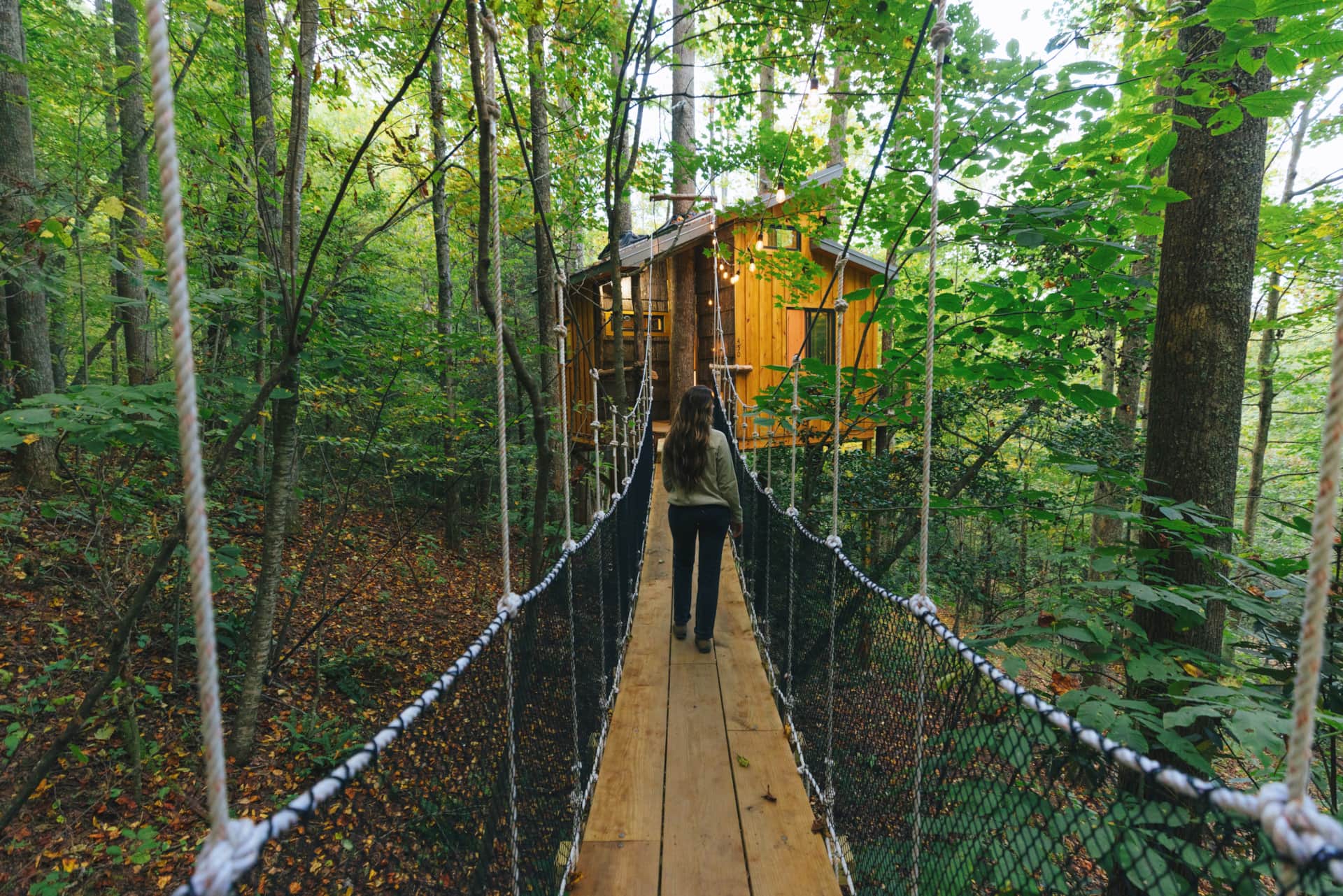 Treehouse glamping in Western North Carolina near Hendersonville