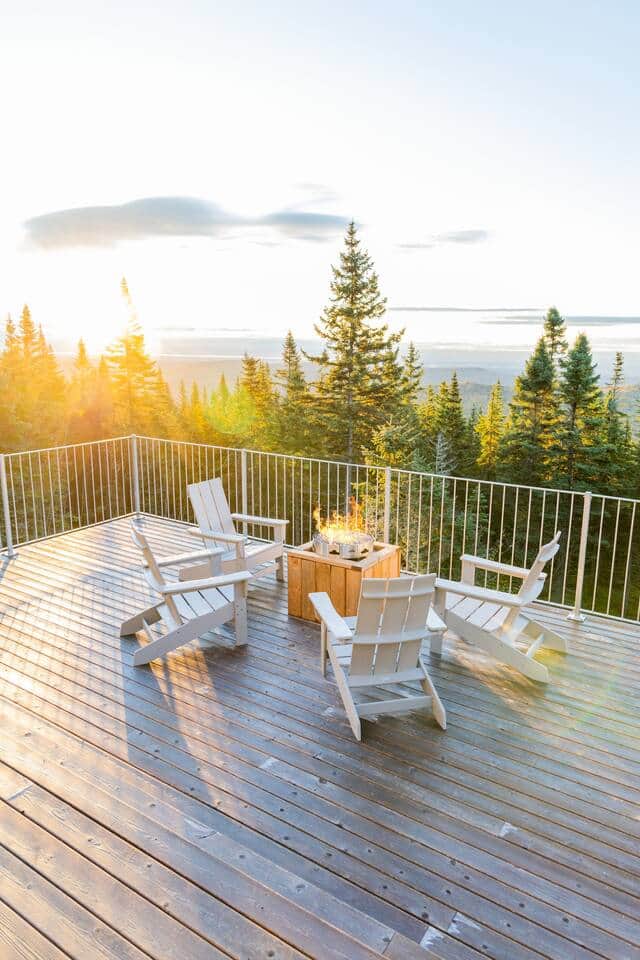 Enjoy the gas fire pit, available year-round for cozy outdoor evenings.