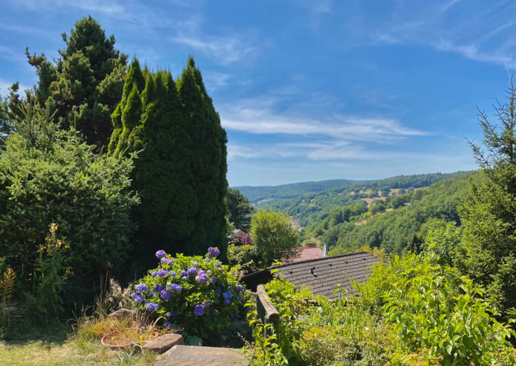 Blick in den Spessart von der Terrasse