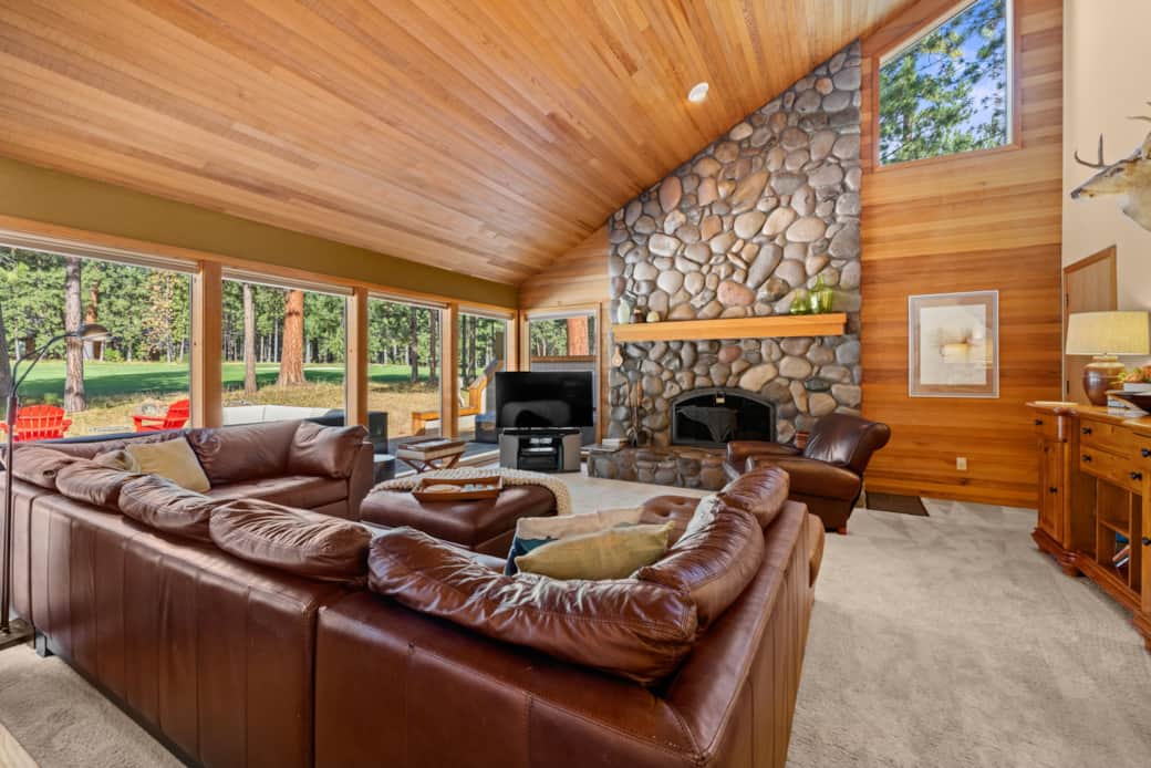 Room for Everyone  to Gather Around  FIreplace