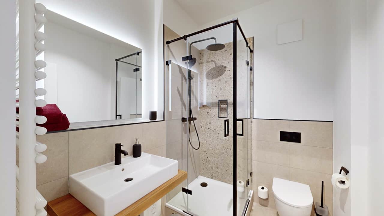 Moderne und hochwertige Badezimmer im N°8A Boardinghouse Lüneburg